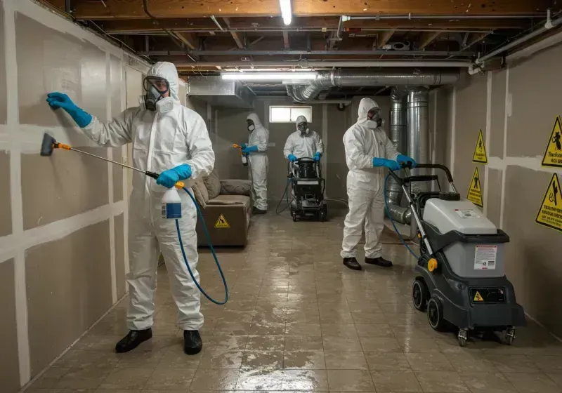 Basement Moisture Removal and Structural Drying process in Glendale, CA